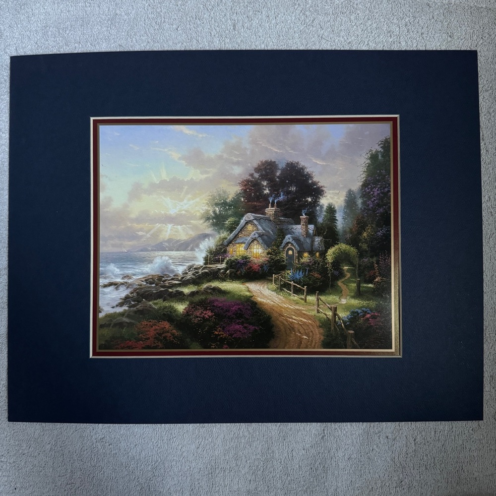 Thomas Kinkade A New Day Dawning Print Matted Lithograph SZ 11 x 14 inch